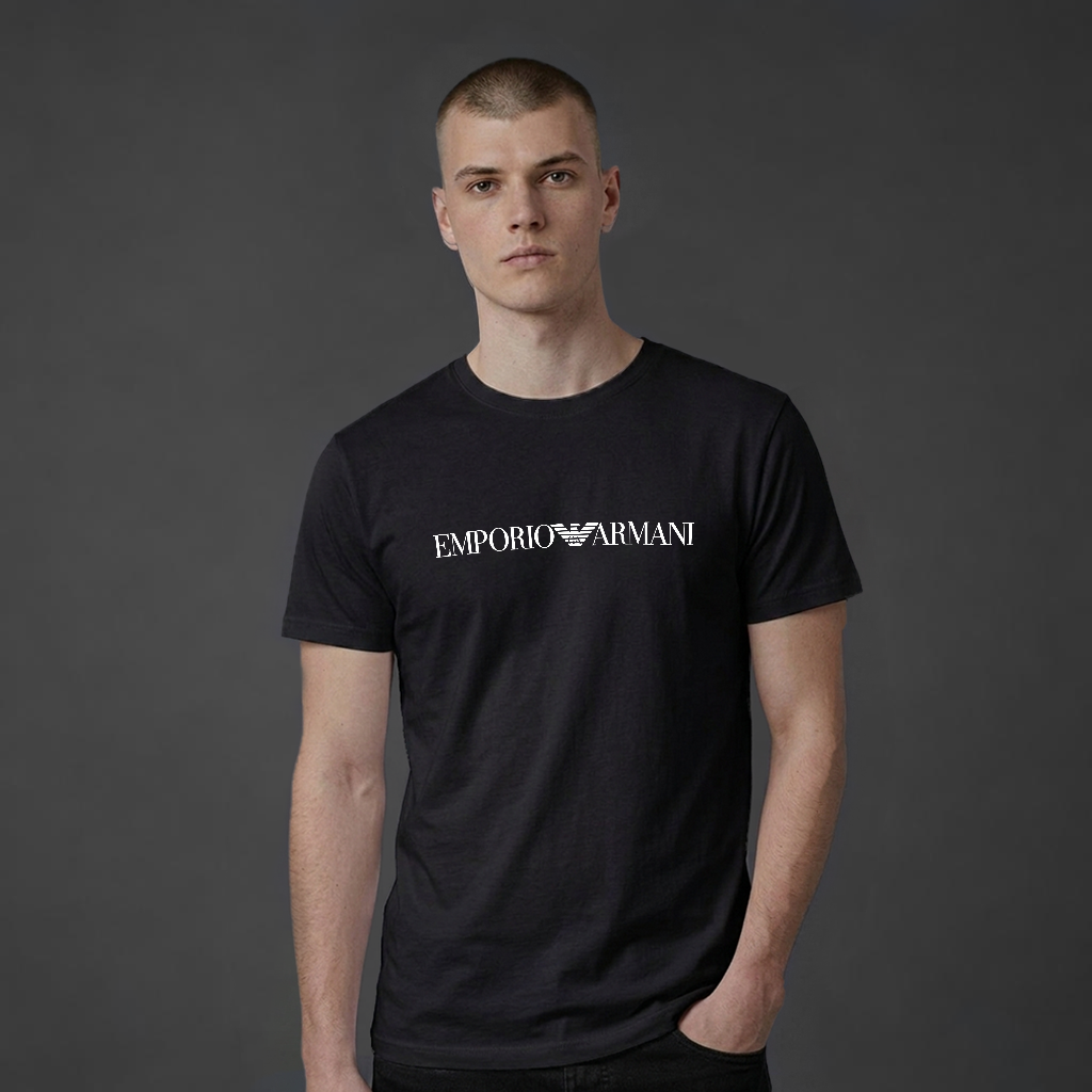 T-shirt Emporio Armani logo – print orzeł | Bawełna | Unisex