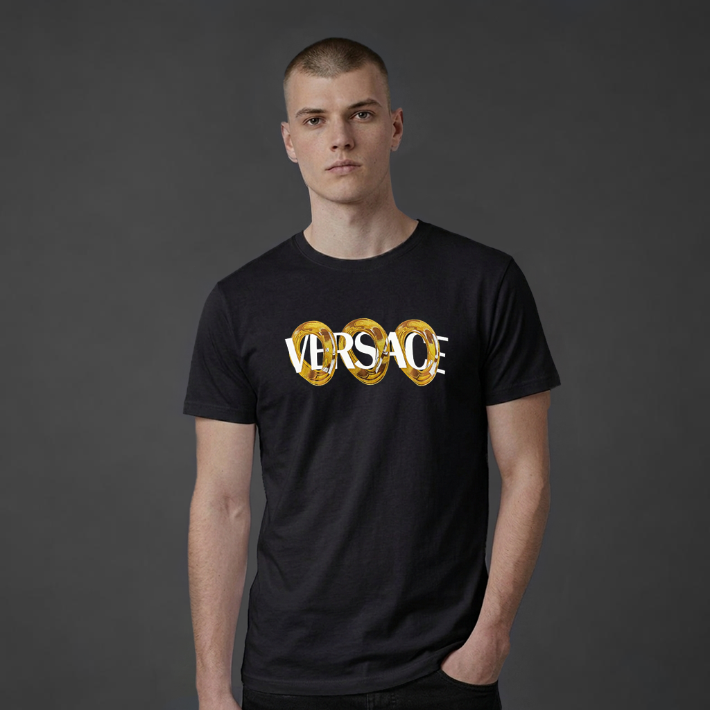 T-shirt Versace logo – print pierścienie | Bawełna | Unisex
